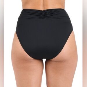 La Blanca island goddess cinch back high waist bikini swimsuit bottom black
